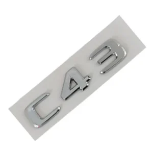 Mercedes Benz C43 emblem i Svart / Krom (Välj Färg: Krom)