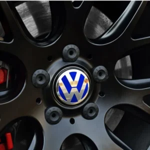 VW Volkswagen emblem Centrumkåpor Blå 4-Pack (Välj Storlek: 60mm)