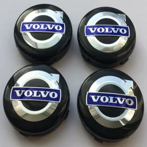 Volvo Centrumkåpor Navkåpor Blå text 64mm