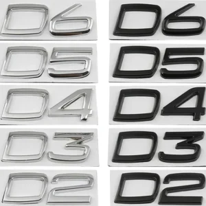 Volvo Emblem D2 D3 D4 D5 D6 (Välj Färg: Krom, Välj en produktvariant: D4)