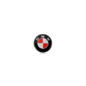Bmw ratt emblem kolfiber 45mm Fler färger (Emblem: Röd/Vit Kolfiber)