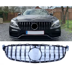 Mercedes-Benz C63 AMG Grill GTR 15-18 Svart / Krom (Välj en produktvariant: Utan kamera, Välj Färg: Krom)
