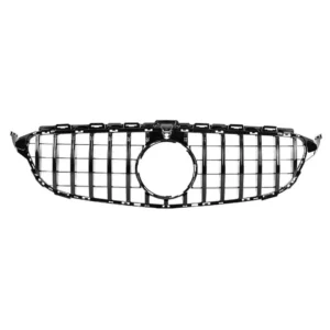 Mercedes-Benz C63 AMG Grill GTR 15-18 Svart / Krom (Välj en produktvariant: Med kamera, Välj Färg: Svart blank)
