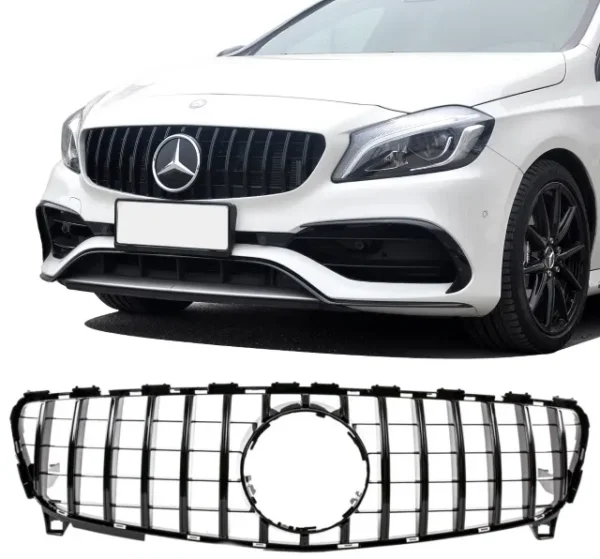 Grill Mercedes A-klass W176 AMG GTR 15+ (Välj en produktvariant: Blank svart)